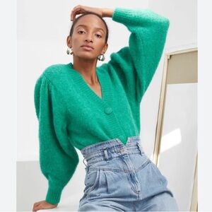 & OTHER STORIES Puff Sleeve Cropped Cardigan Sweater